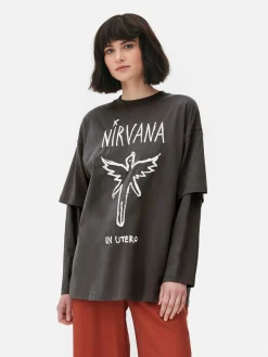 MULHER Primark Tops E T-Shirts^T-shirt Dupla Camada Nirvana