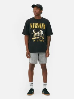 Primark Camisolas E T-Shirts Com Estampado Gráfico|Tops E T-Shirts^T-shirt Efeito Lavagem Nirvana