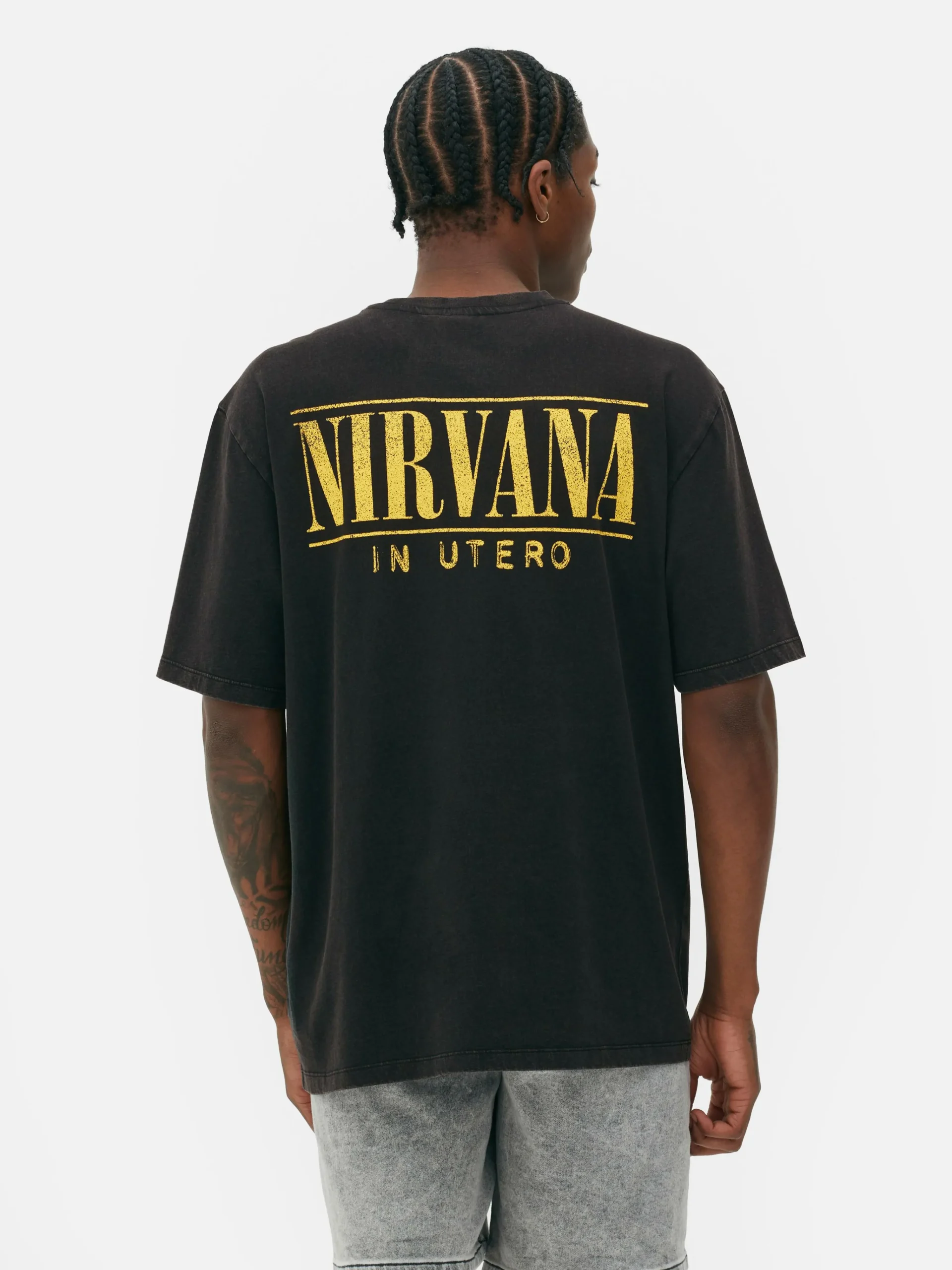 Primark Camisolas E T-Shirts Com Estampado Gráfico|Tops E T-Shirts^T-shirt Efeito Lavagem Nirvana