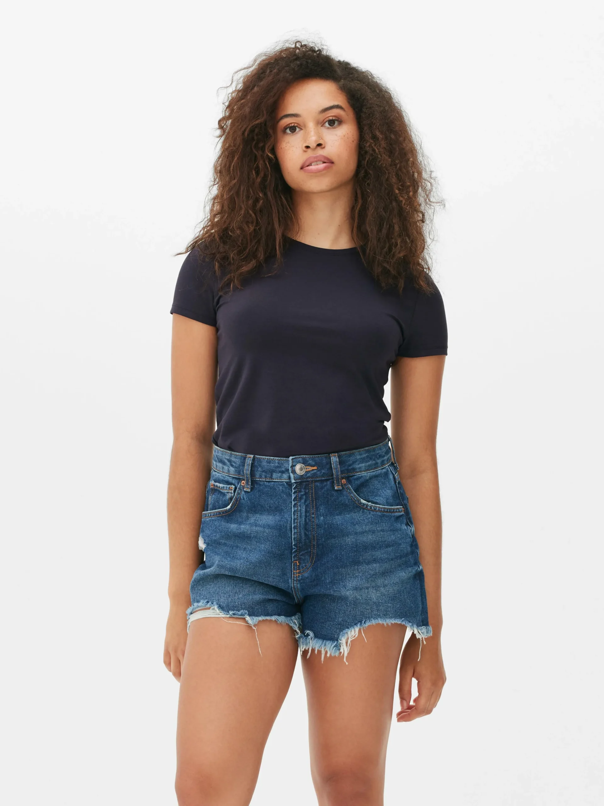 MULHER Primark Tops E T-Shirts^T-shirt Elástica Gola Redonda
