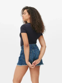 MULHER Primark Tops E T-Shirts^T-shirt Elástica Gola Redonda