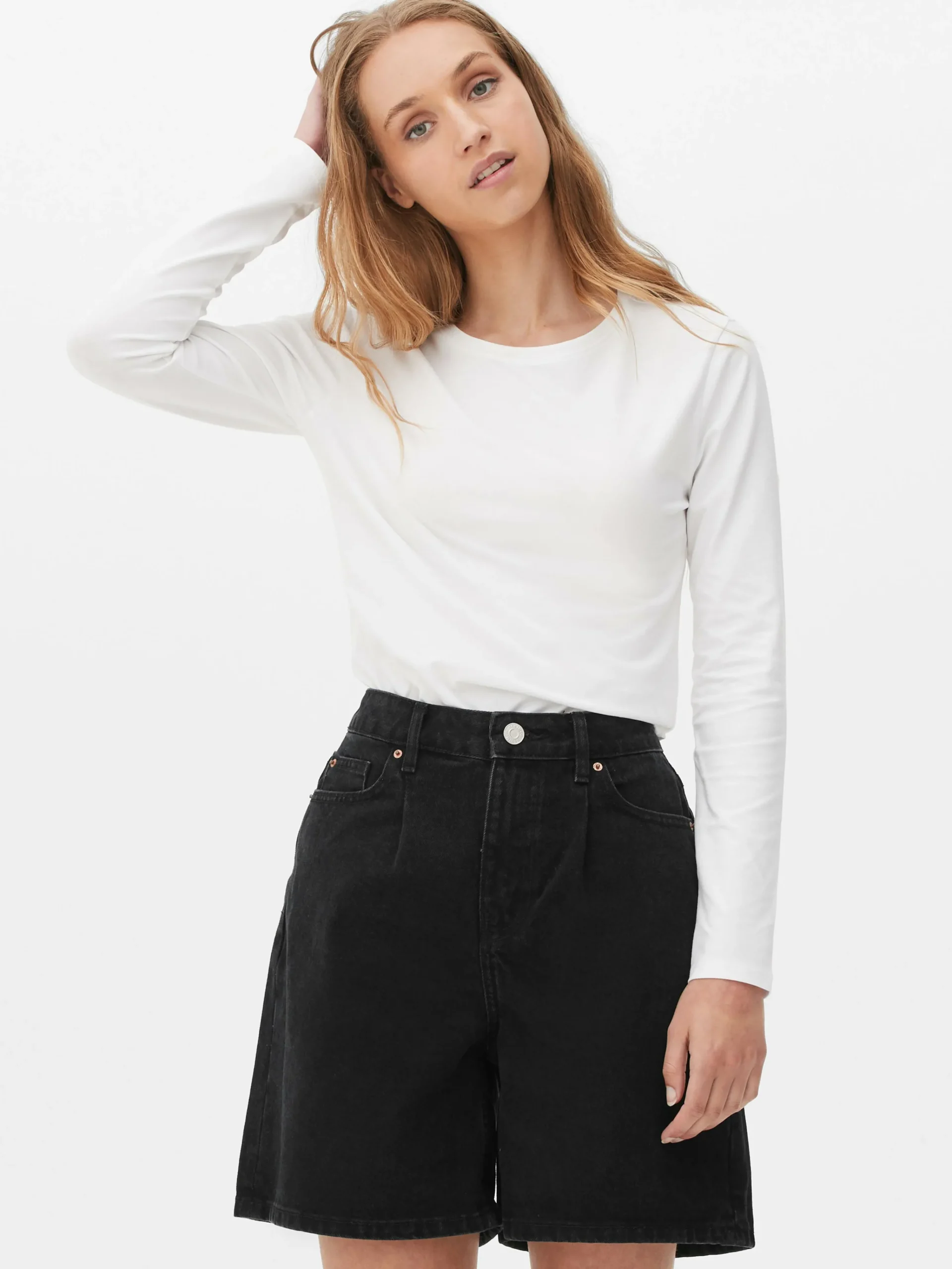 MULHER Primark Tops E T-Shirts^T-shirt Gola Redonda Elástica