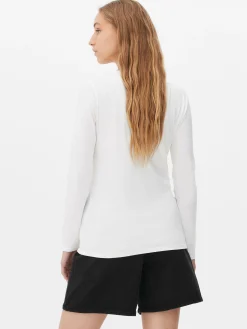 MULHER Primark Tops E T-Shirts^T-shirt Gola Redonda Elástica