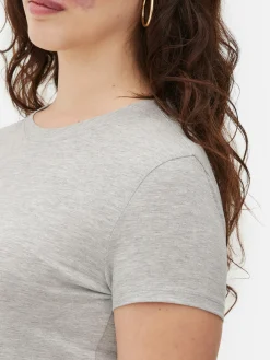 MULHER Primark Tops E T-Shirts^T-shirt Gola Redonda Elástica