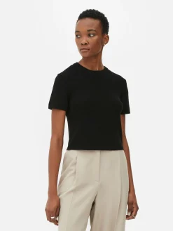 MULHER Primark Tops E T-Shirts^T-shirt Gola Redonda Malha