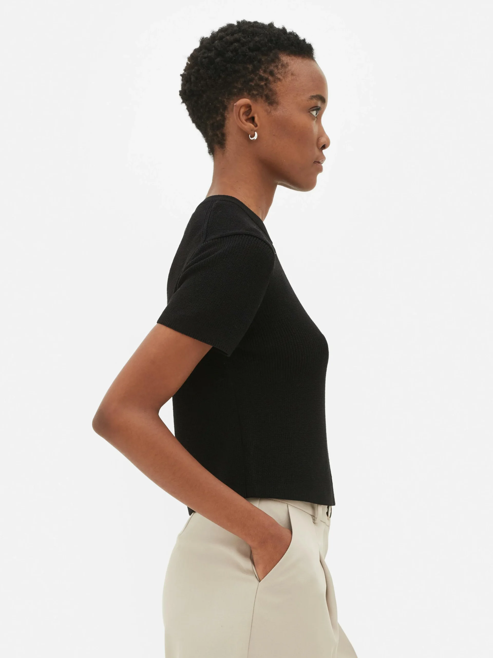 MULHER Primark Tops E T-Shirts^T-shirt Gola Redonda Malha