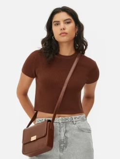 MULHER Primark Tops E T-Shirts^T-shirt Gola Redonda Malha