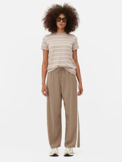 MULHER Primark Tops E T-Shirts^T-shirt Gola Redonda Riscas