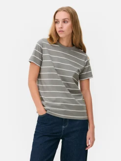 MULHER Primark Tops E T-Shirts^T-shirt Gola Redonda Riscas