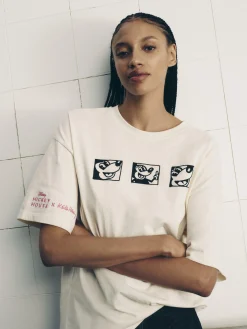 MULHER Primark Tops E T-Shirts^T-shirt Grande Disney Mickey Mouse X Keith Haring