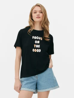 MULHER Primark Tops E T-Shirts^T-Shirt Gráfica Corte Regular