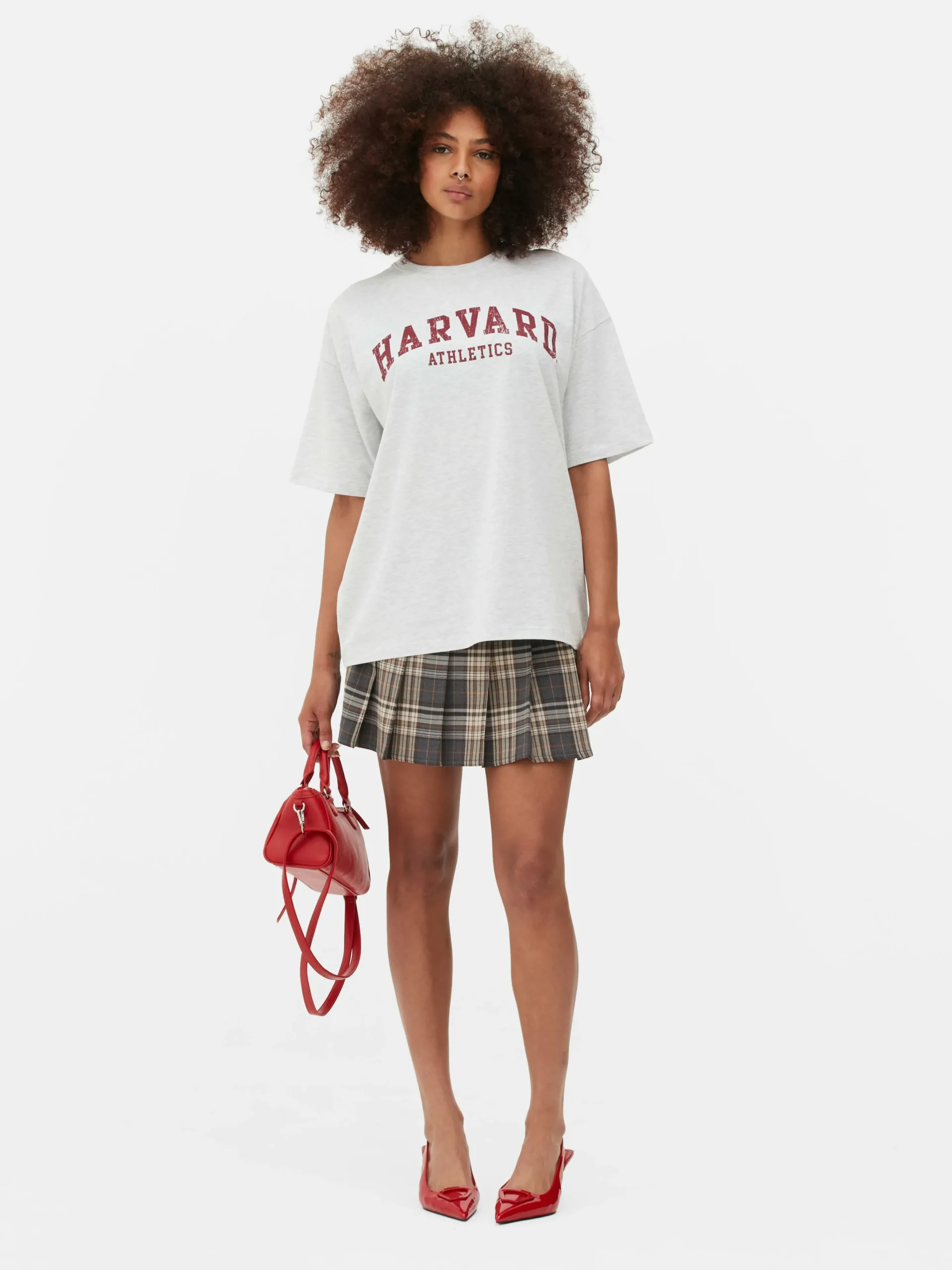 MULHER Primark Tops E T-Shirts^T-shirt Manga Curta Harvard