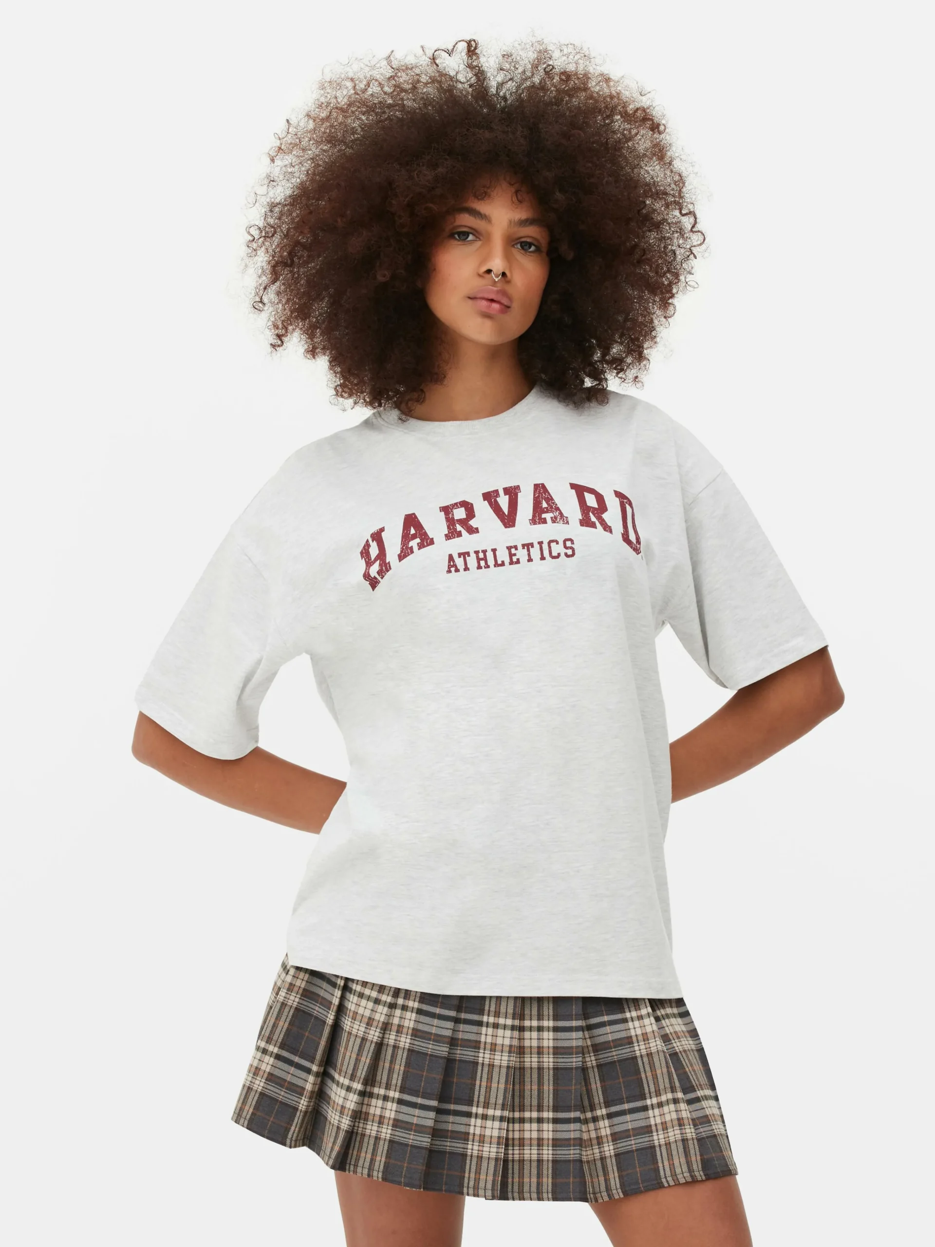 MULHER Primark Tops E T-Shirts^T-shirt Manga Curta Harvard