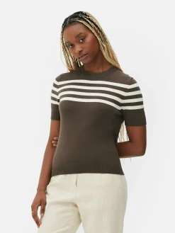 MULHER Primark Tops E T-Shirts^T-shirt Manga Curta Malha