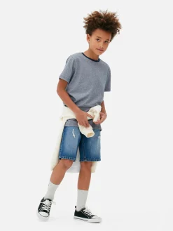 Primark Tops E T-Shirts^T-shirt Manga Curta Riscas Finas