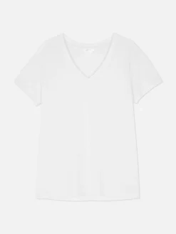 MULHER Primark Tops E T-Shirts^T-shirt Mistura Algodão Decote V