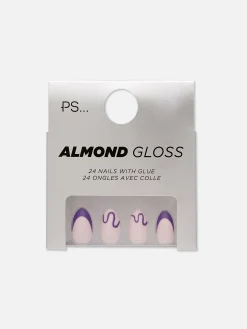 Primark Unhas Postiças^Unhas Postiças Amendoadas Brilhos Espirais PS...