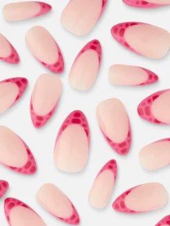 Primark Unhas Postiças^Unhas Postiças Pontiagudas Brilhos Ponta Crocodilo PS...