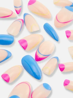 Primark Unhas Postiças^Unhas Postiças Pontiagudas Brilho Abstrato PS...