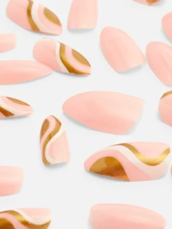 Primark Unhas Postiças^Unhas Postiças Pontiagudas Brilhos Espirais PS...