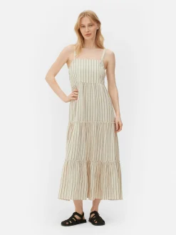 MULHER Primark Vestidos^Vestido Comprido Camadas Riscas