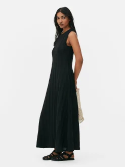 MULHER Primark Vestidos^Vestido Comprido S/ Mangas Texturado Riscas