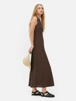 MULHER Primark Vestidos^Vestido Comprido S/ Mangas Texturado Riscas