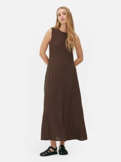 MULHER Primark Vestidos^Vestido Comprido S/ Mangas Texturado Riscas