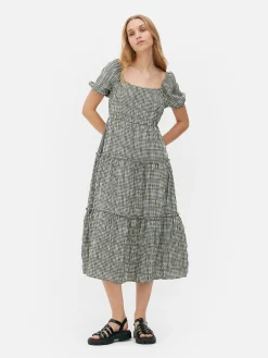 MULHER Primark Vestidos^Vestido Midi Camadas Manga Balão Guingão