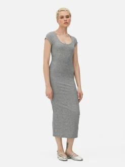 MULHER Primark Vestidos^Vestido Midi Gola Redonda Canelado