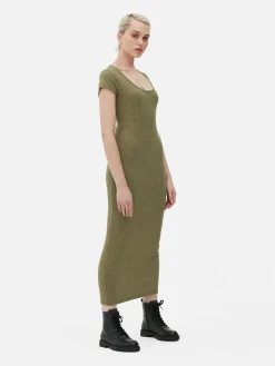 MULHER Primark Vestidos^Vestido Midi Gola Redonda Canelado