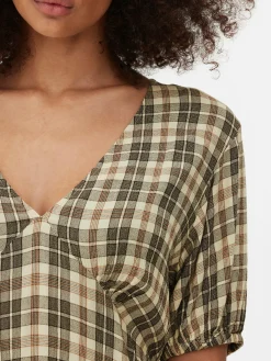 MULHER Primark Vestidos^Vestido Mini Decote V Padrão Xadrez